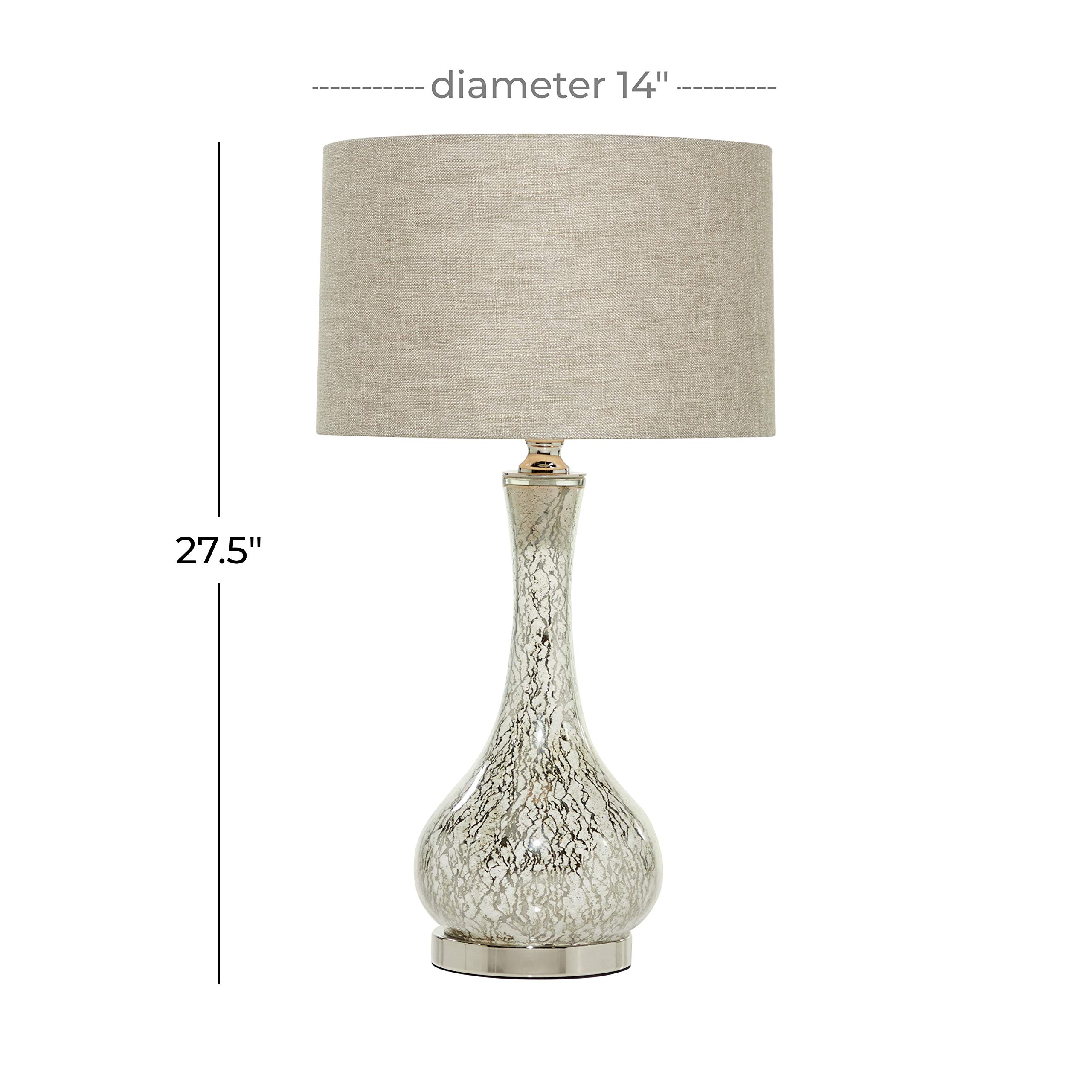Deco 79 Silver Faux Mercury Glass Table Lamp - 14
