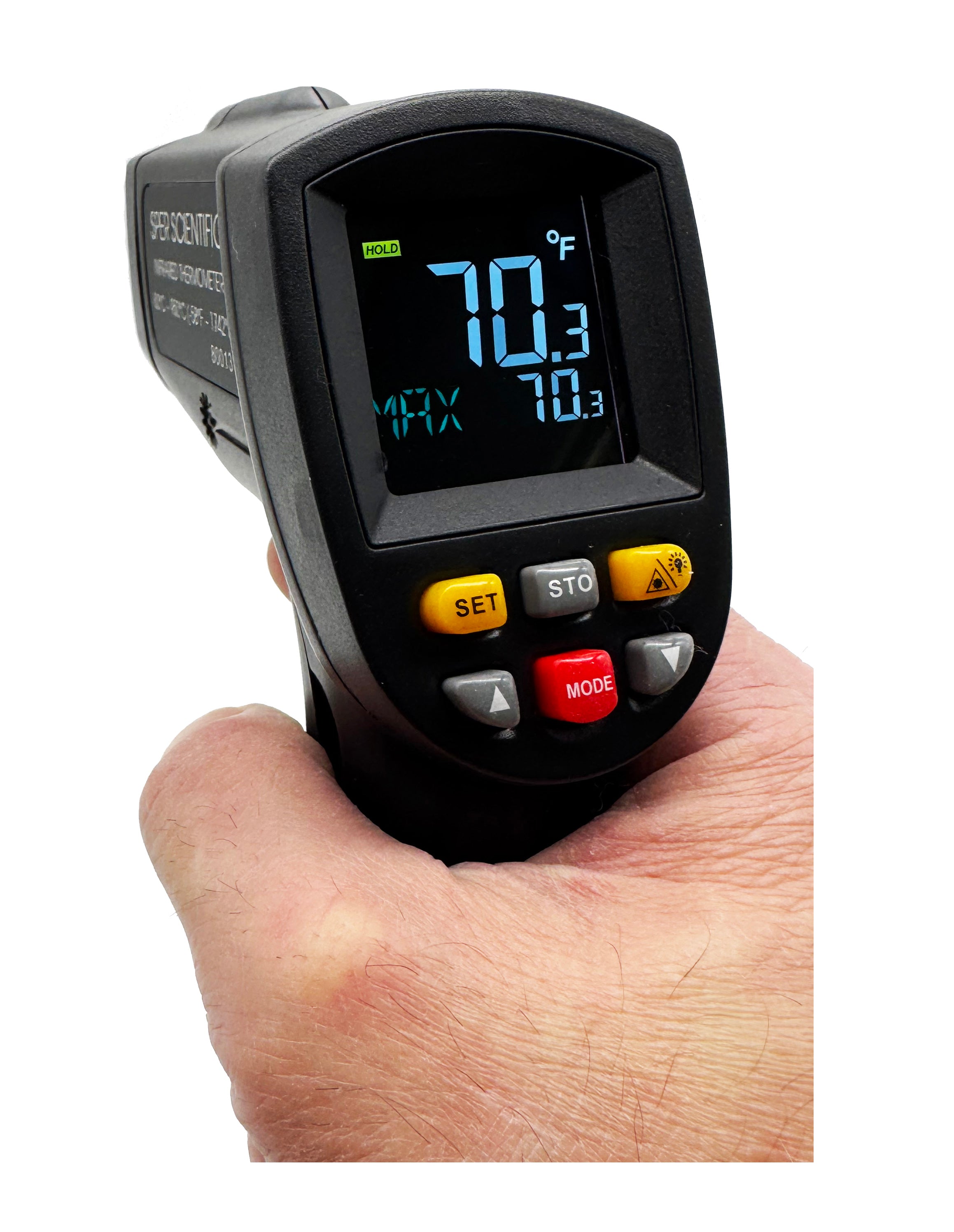 Non-Contact Infrared Thermometer with Laser Sight -50°F to 1742°F (-46°C to 950°C) High Accuracy 12:1 D/S Ratio, Color LCD Display for Industrial, HVAC, Cooking, and Home Use