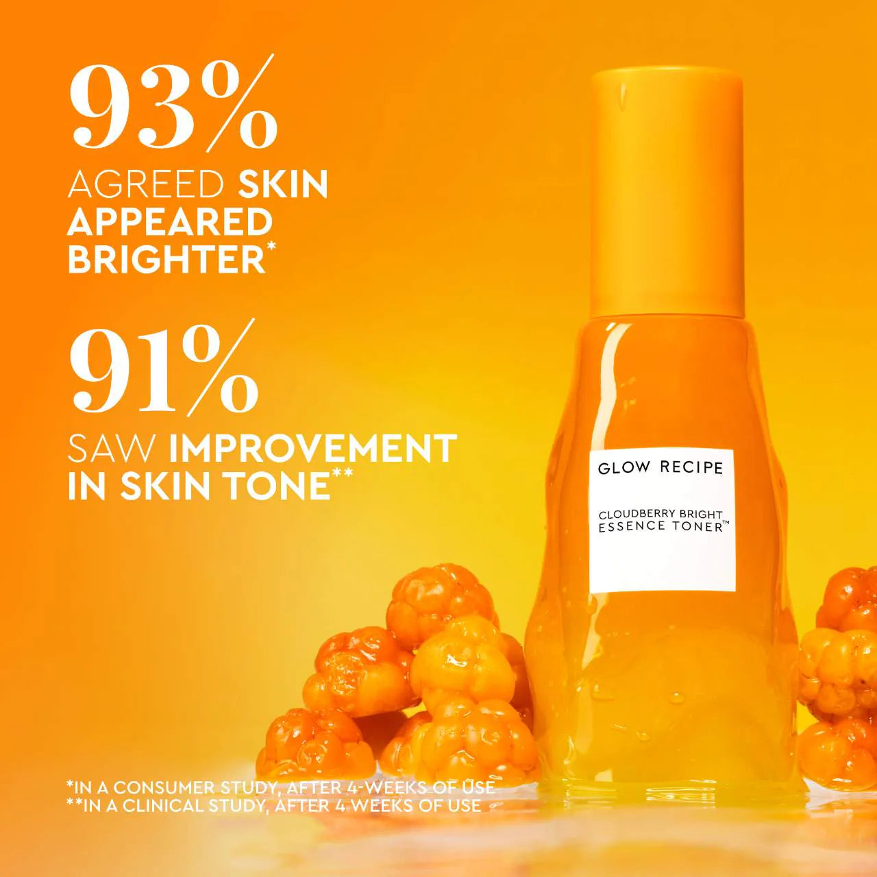 Glow Recipe Cloudberry Bright Essence Toner 75ml - Hydrating & Brightening Facial Toner for Glowing Skin | Perfect for Daily Skincare Routine & Nighttime Regimen
