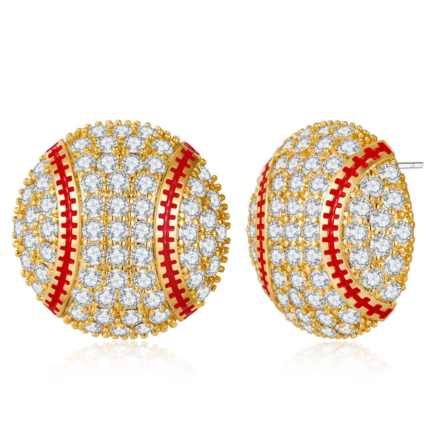 LILIE&WHITE Sports Stud Earrings for Women - Basketball Football Baseball Softball Volleyball Tennis Rugby Team Fan Jewelry | Perfect for Game Day, Fan Events & Casual Wear