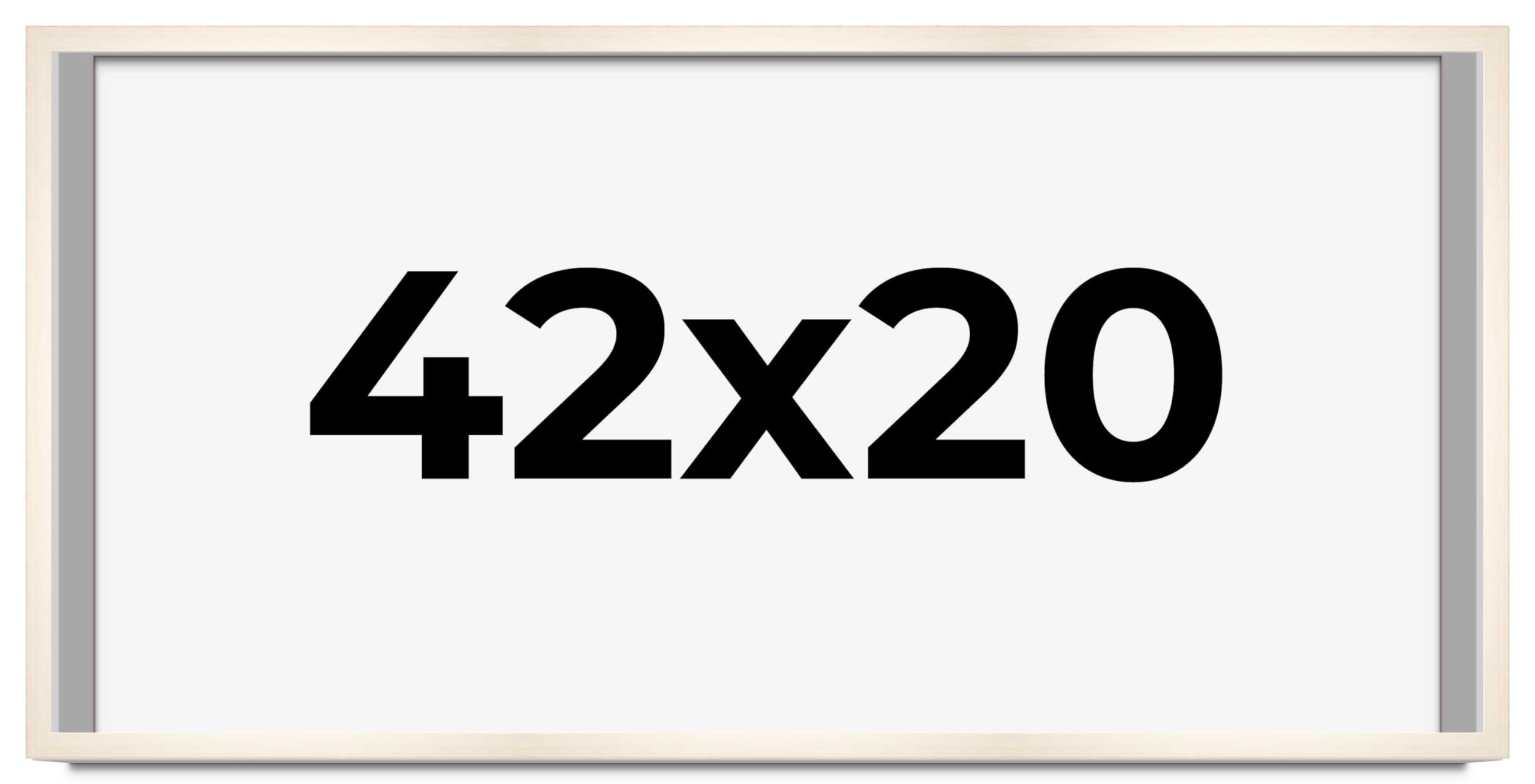 CountryArtHouse 42x20 Inch Whitewashed Solid Wood Picture Frame with UV Acrylic Plexiglass - 0.8125 Inch Moulding Width - Acid-Free Foam Backing & Hanging Hardware - Perfect for Wall Art, Family Photos, and Home Decor