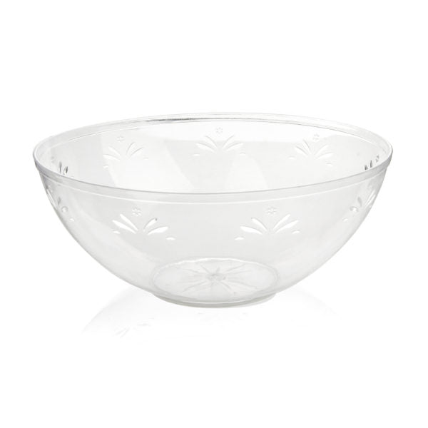 Clear Round Salad Bowl Set of 2 - Perfect for Serving Fresh Salads, Pasta, and Fruit at Parties, BBQs, and Family Dinners