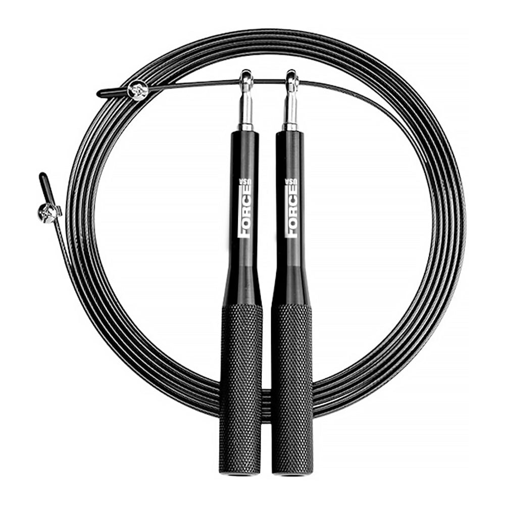 Force USA SR1 Speed Jump Rope - High Performance Skipping Rope for CrossFit, Boxing & Cardio Workouts - Durable Steel Cable with Ball Bearings for Fast Rotation - Perfect for Home Gym, Fitness Training & Weight Loss