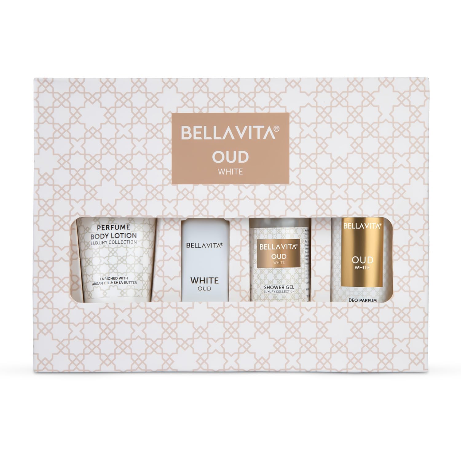 BELLA'VITAA OUDD WHITE Travel Size Gift Set - Shower Gel, EDP Perfume, Body Lotion for Women | Luxury Fragrance Set for Travel, Gifts & Daily Use