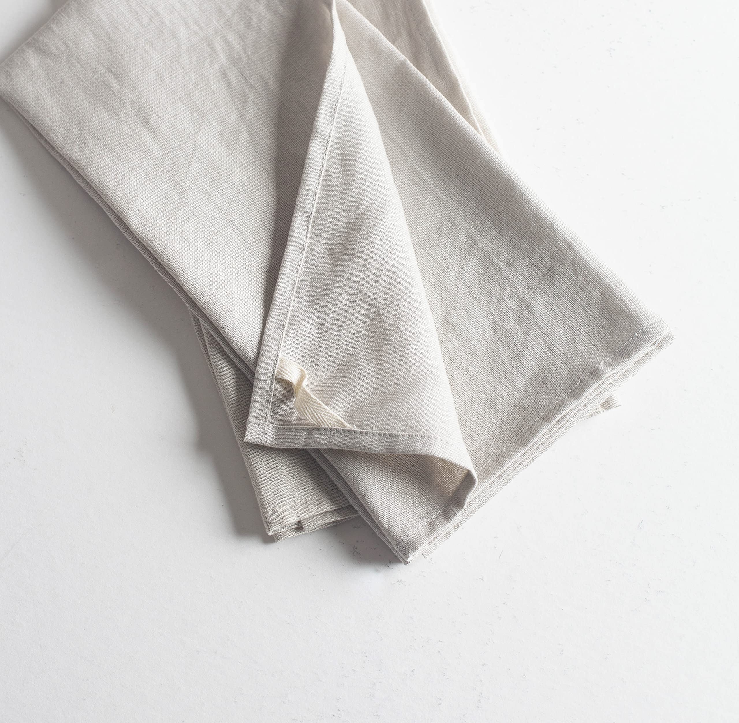 100% Pure Flax Linen Kitchen Towels - 20x27 Inch - Stonewashed Extra Soft Quick Dry - Set of 2 Natural Dish Towels & Hand Towels - Perfect for Drying Dishes, Cleaning Countertops, and Everyday Kitchen Use