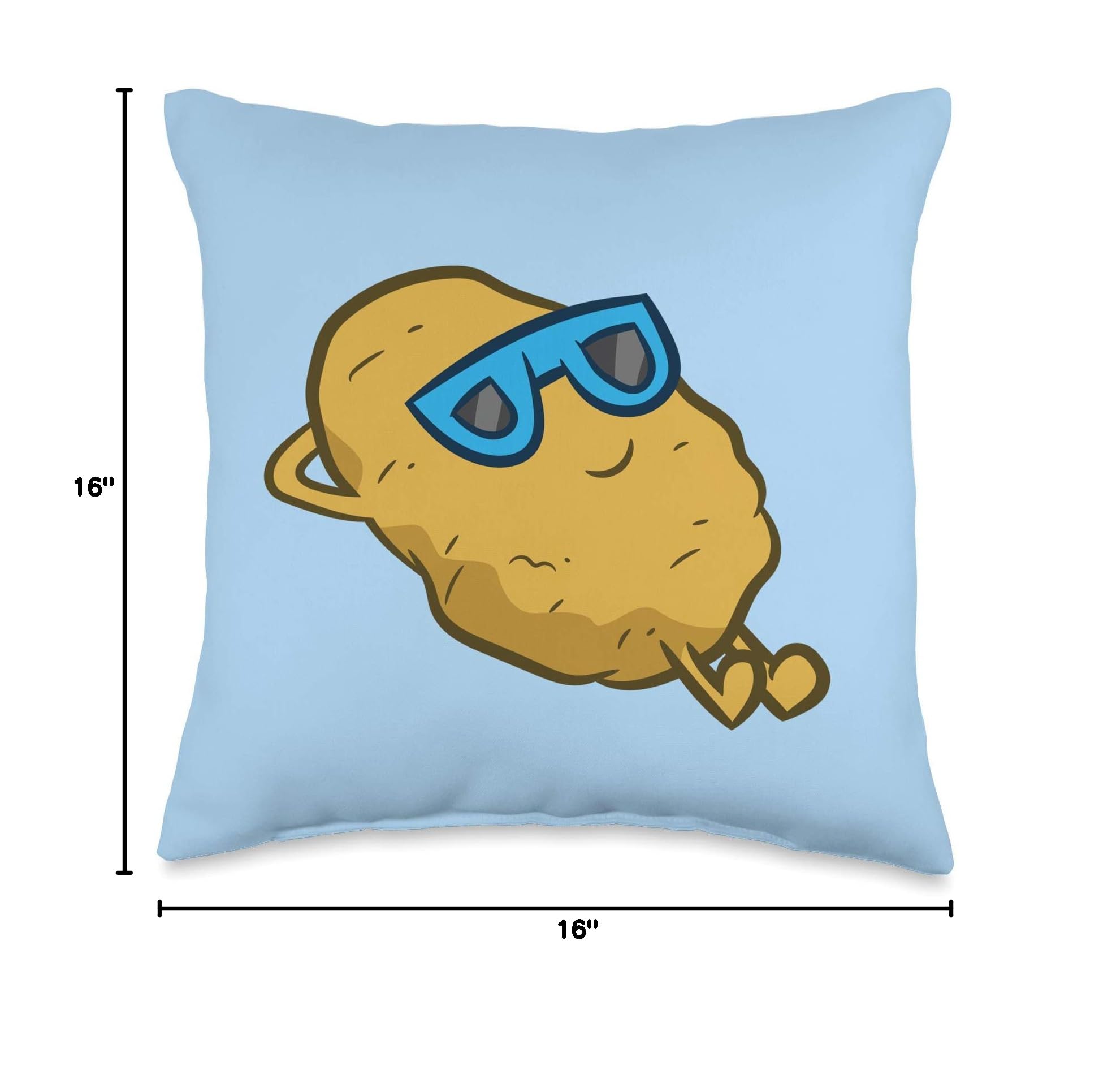 Funny Cute Potato with Sunglasses Plush Throw Pillow - Perfect for Sofa, Bed, and Home Decor