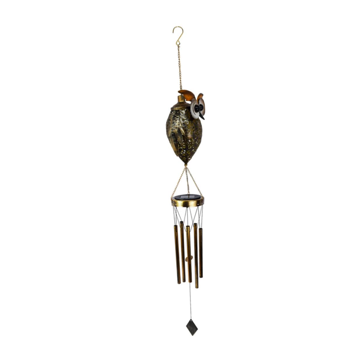 Solar Powered Owl Wind Chime - Outdoor Garden Decor with LED Lights, Hanging Decoration for Patio, Yard, and Wine Cellar | Perfect for Relaxing Evenings and Gifts
