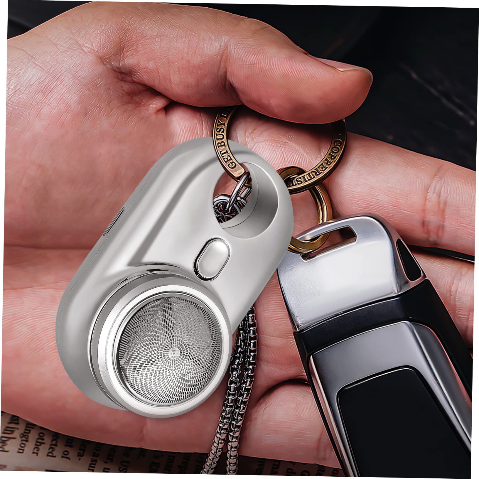 2PCS USB Rechargeable Electric Shaver for Men - Portable Mini Beard & Body Trimmer, Travel-Friendly Cordless Razor with ABS Silver Body - Perfect for Home, Gym & Business Trips