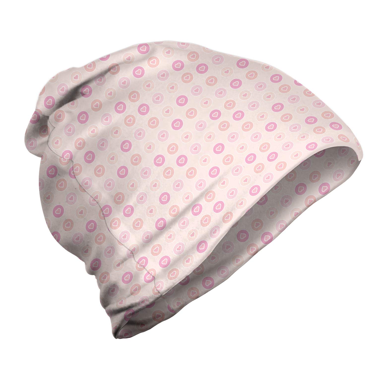 Ambesonne Unisex Beanie with Little Hearts Design - Warm Knit Hat for Men & Women - Perfect for Hiking, Skiing, and Outdoor Winter Activities