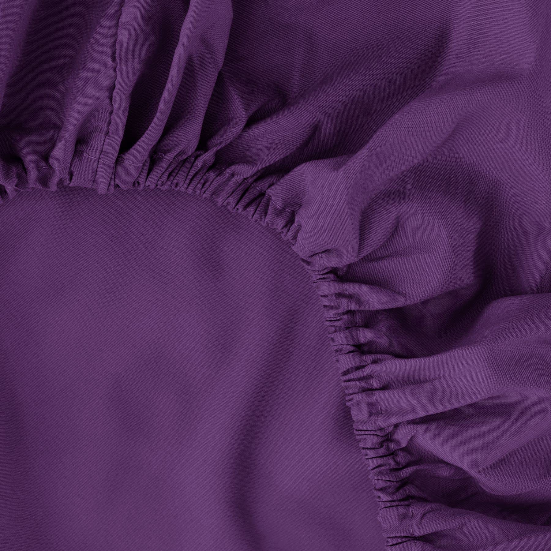 Ghooss Queen Size Fitted Sheet - Soft Microfiber Deep Pocket (14 Inch) Purple Bottom Sheet - 1 Pack | Perfect for Guest Rooms, Dorms & Master Bedrooms