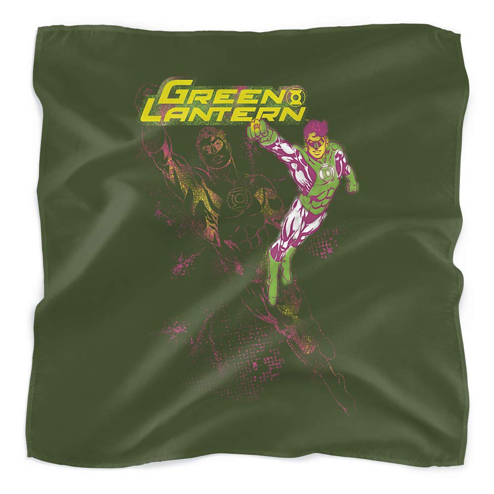 Green Lantern Superhero Bandana - 21x21 Inch Cotton Face Mask & Neck Gaiter for Cosplay, Outdoor Sports & Halloween Costume Accessories