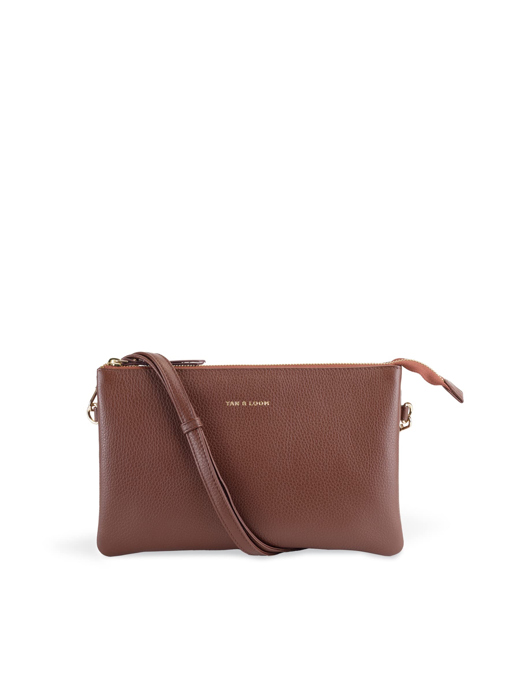 Tan & Loom Women's Genuine Leather Crossbody Sling Bag - Medium Espresso Brown Handbag for Everyday Use, Travel & Work | Stylish & Durable Purse