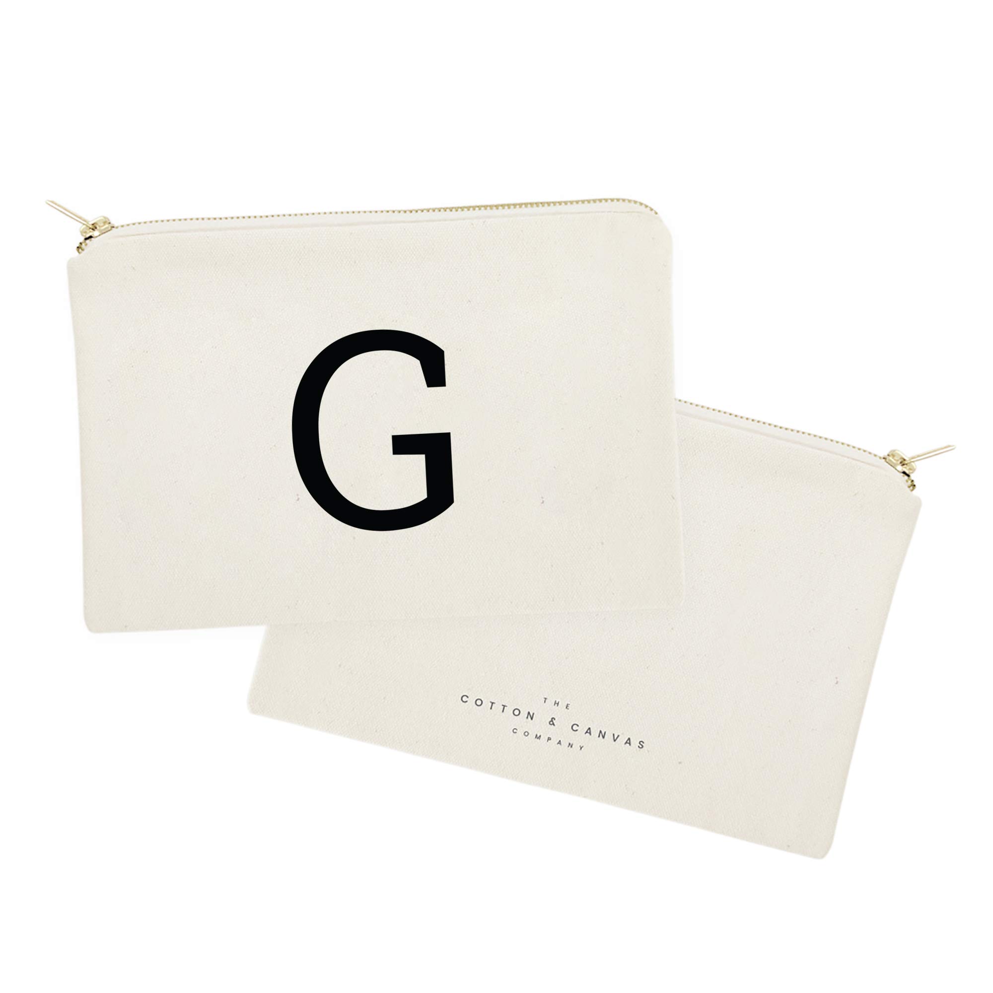 Personalized Monogram Initial G Cosmetic Bag - Cotton & Canvas Travel Makeup Pouch for Women | Perfect for Travel, Gym, and Everyday Use