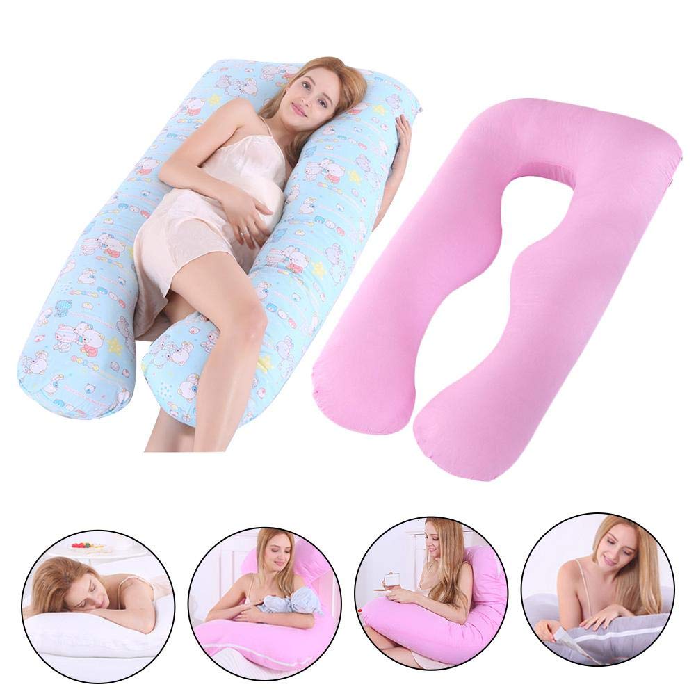 **U-Shaped Maternity Pillowcase for Pregnancy - Soft Zippered Replacement Cover for Standard U-Shaped Body Pillows (Pink) - Perfect for Back Support, Side Sleeping & Comfort During Pregnancy**