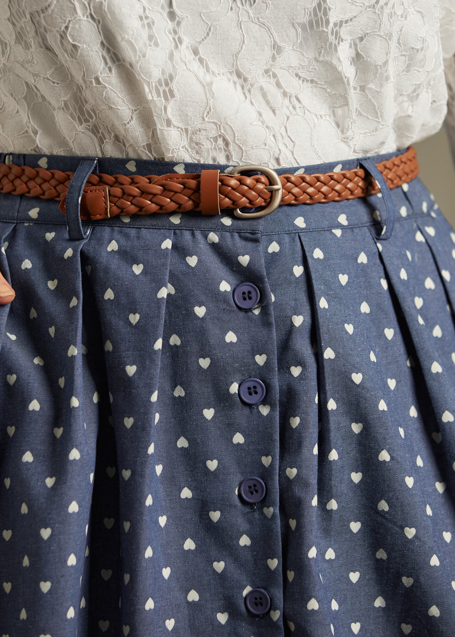 Best Chambray A-Line Skirt for Women - Vintage Denim Style Midi Skirt with Pockets | Perfect for Casual Outfits, Office Wear & Summer Dresses
