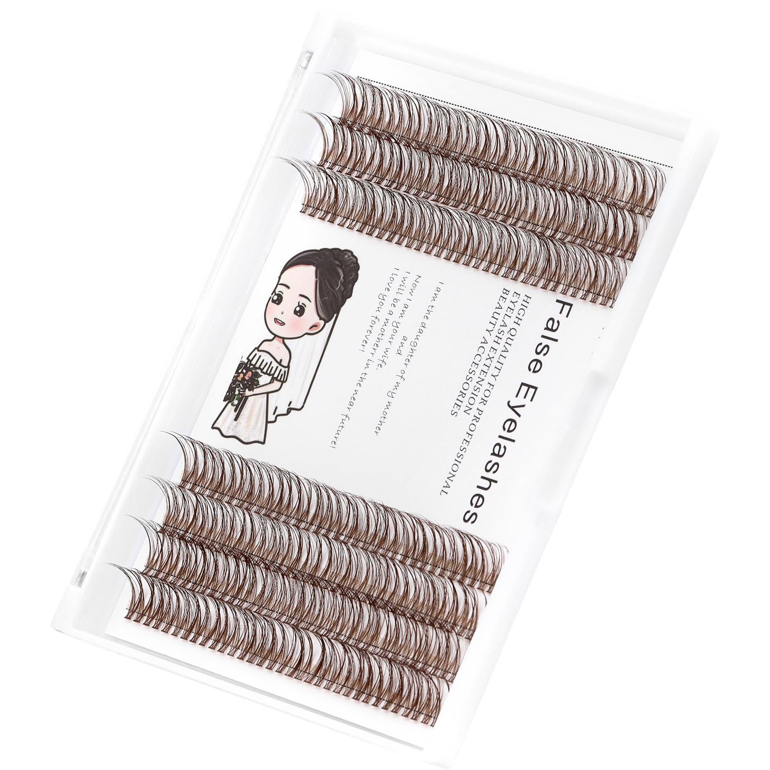 Premium 12mm Dark Brown Mink Eyelash Extensions - 231 Clusters D Curl Fish Tail Lashes for Professional Lash Artists | Natural Volume & Length | Salon Quality Individual Lashes for Stunning Eye Makeup (Weddings, Parties, Special Occasions)