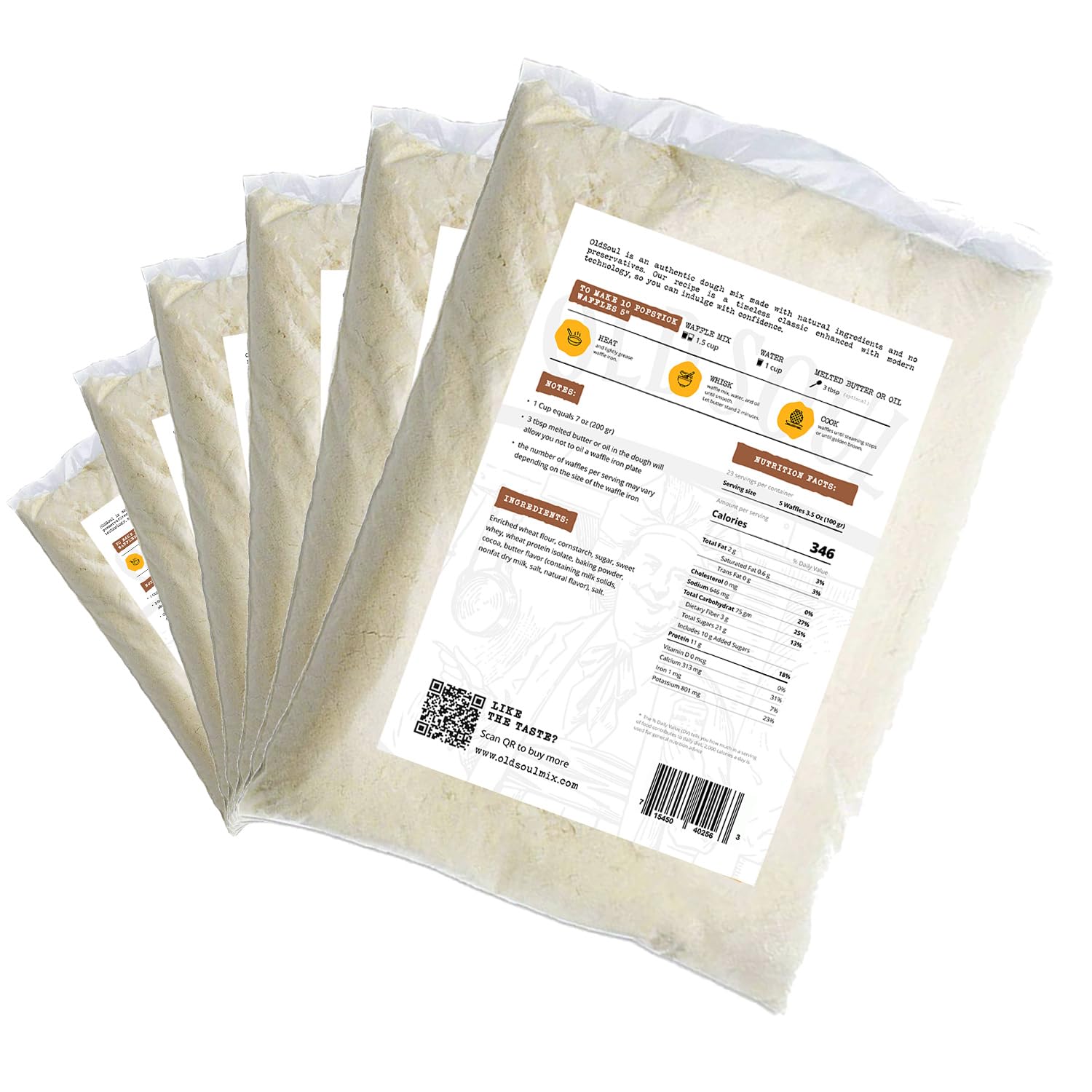 OldSoul Waffle Mix for Waffles on a Stick - Soy & Nut Free Chocolate Dough Mix (30 lbs, Makes 672 Stick Waffles) - Perfect for Carnivals, Parties, and Street Food Vendors