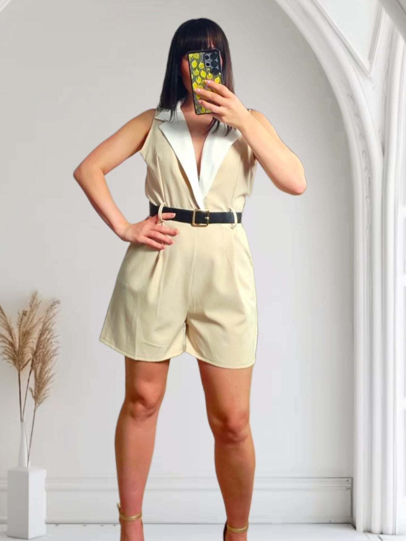 Raven Women's Jumpsuit Beige - Stylish One-Piece Romper for Casual Outings, Summer Wear & Beach Vacations