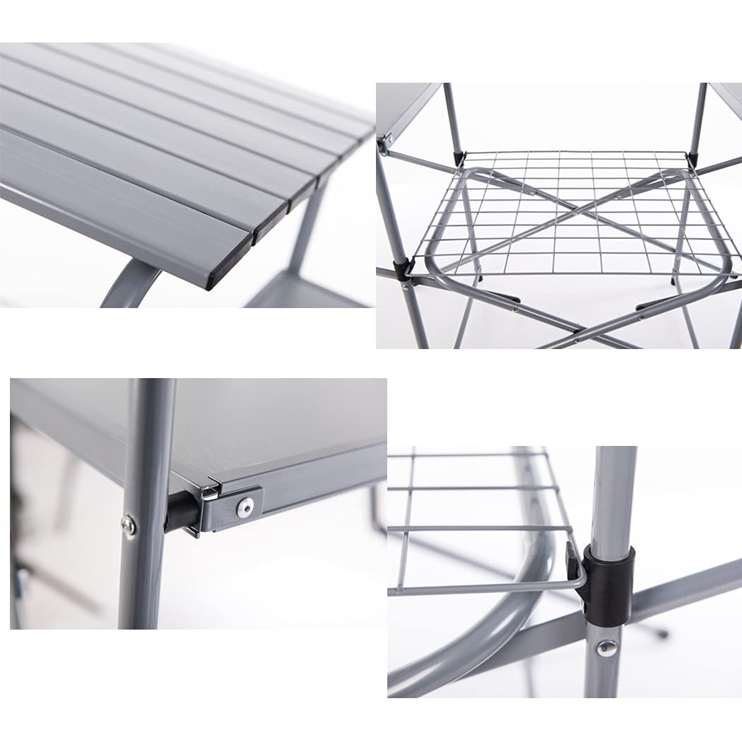 ASMOKE Premium Stainless Steel Outdoor Dining Table - Heavy Duty Patio Furniture for Garden, Backyard, Poolside & Restaurant Use