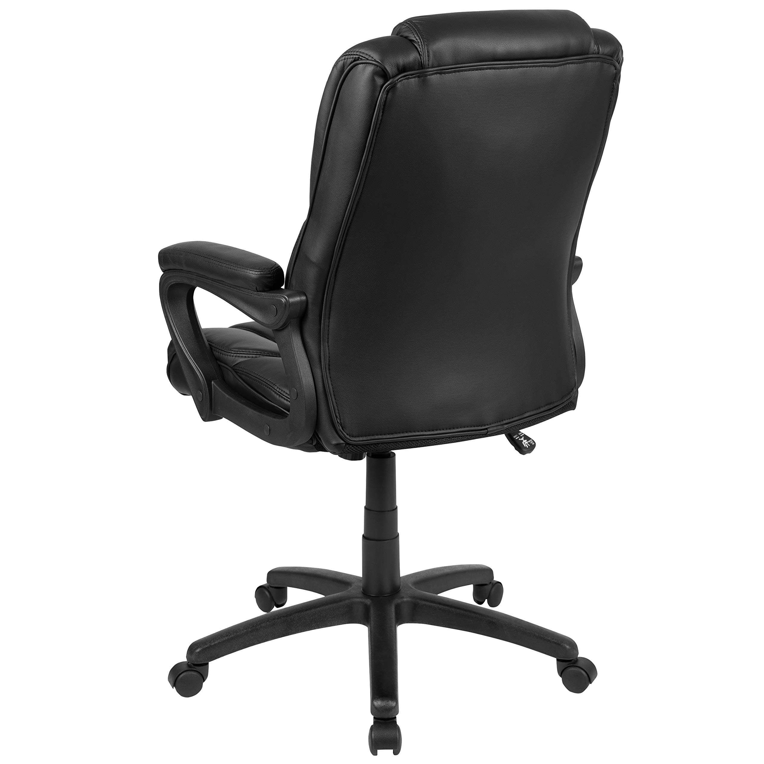EMMA + OLIVER Big & Tall 400 lb Capacity Black LeatherSoft Executive Office Chair - Heavy Duty Ergonomic Desk Chair for Home & Office Workspaces