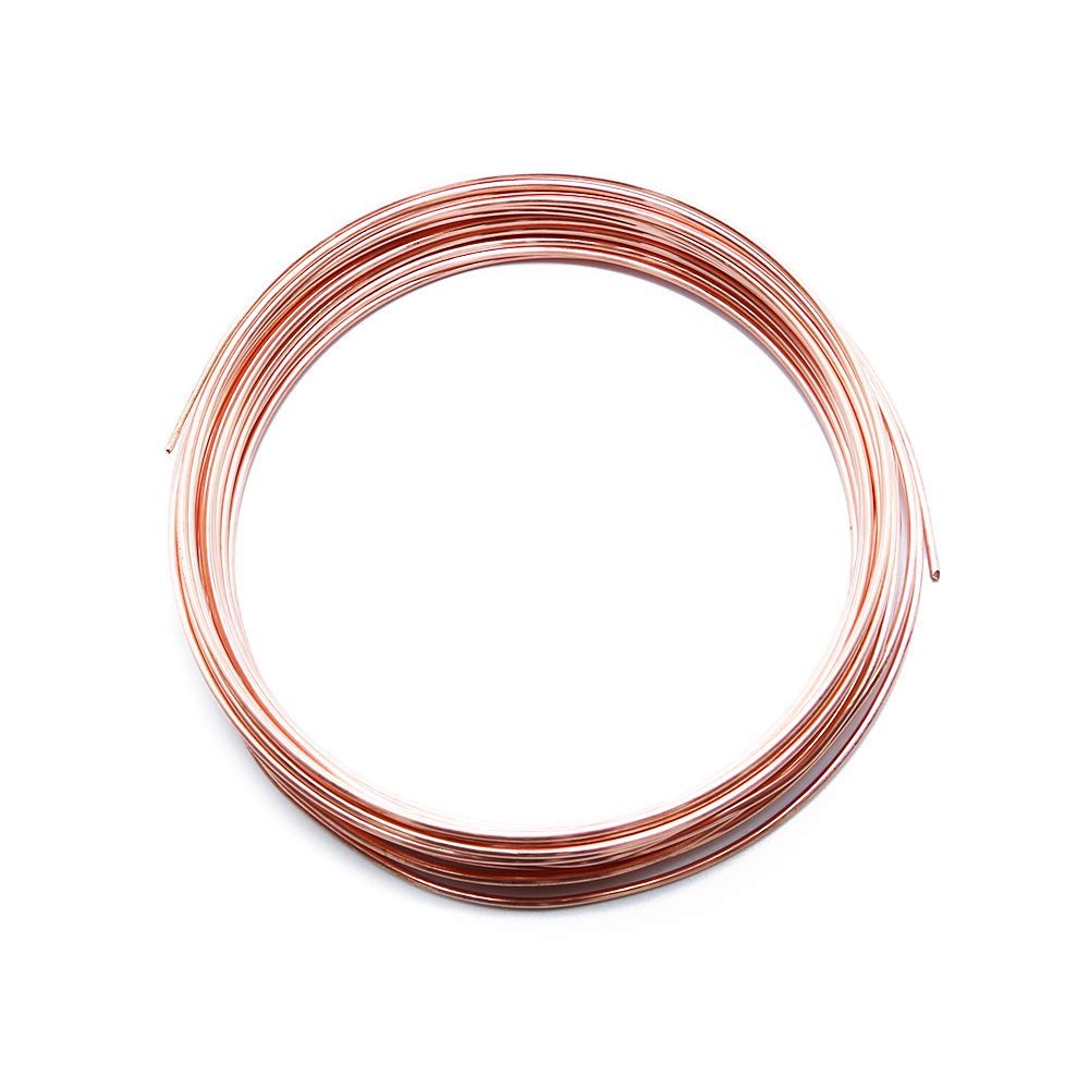 14 Gauge Solid Bare Copper Wire - 25 Feet Round, Bright & Dead Soft (10-30 Ga Options) - Ideal for Electrical Projects, Jewelry Making & DIY Crafts