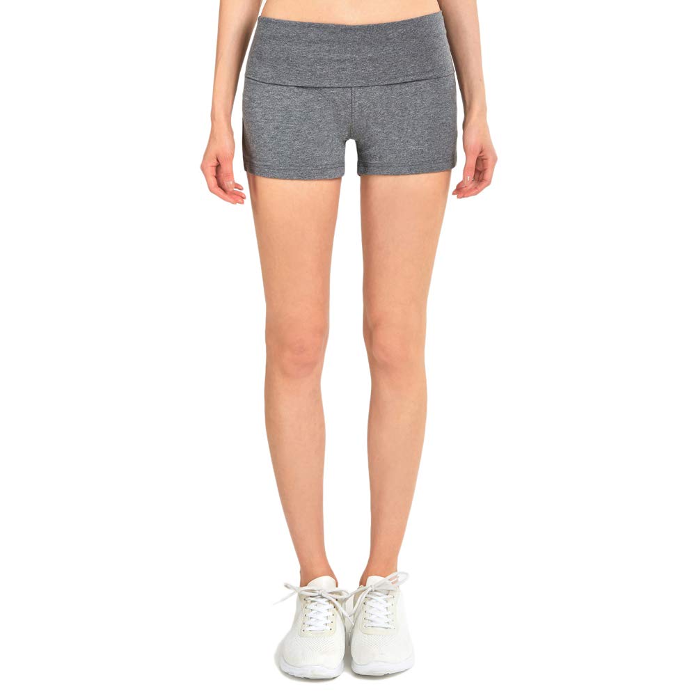 Women's Stretchy Cotton Blend Yoga Pants & Leggings - Breathable Workout Pants for Yoga, Gym, Running - Multiple Styles (Shorts Grey, Medium) - Perfect for Daily Wear & Active Lifestyle