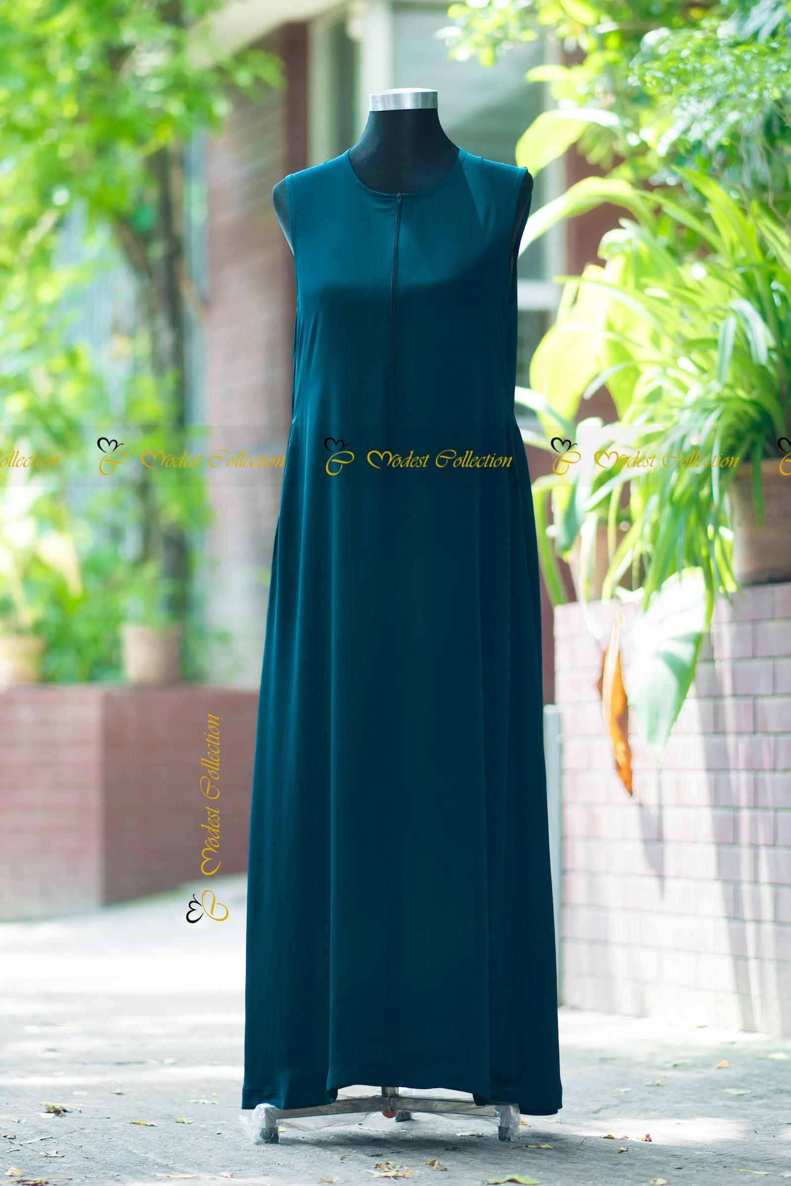 Teal A-Line Sleeveless Inner Top for Women - Perfect for Layering, Casual Wear & Summer Outfits