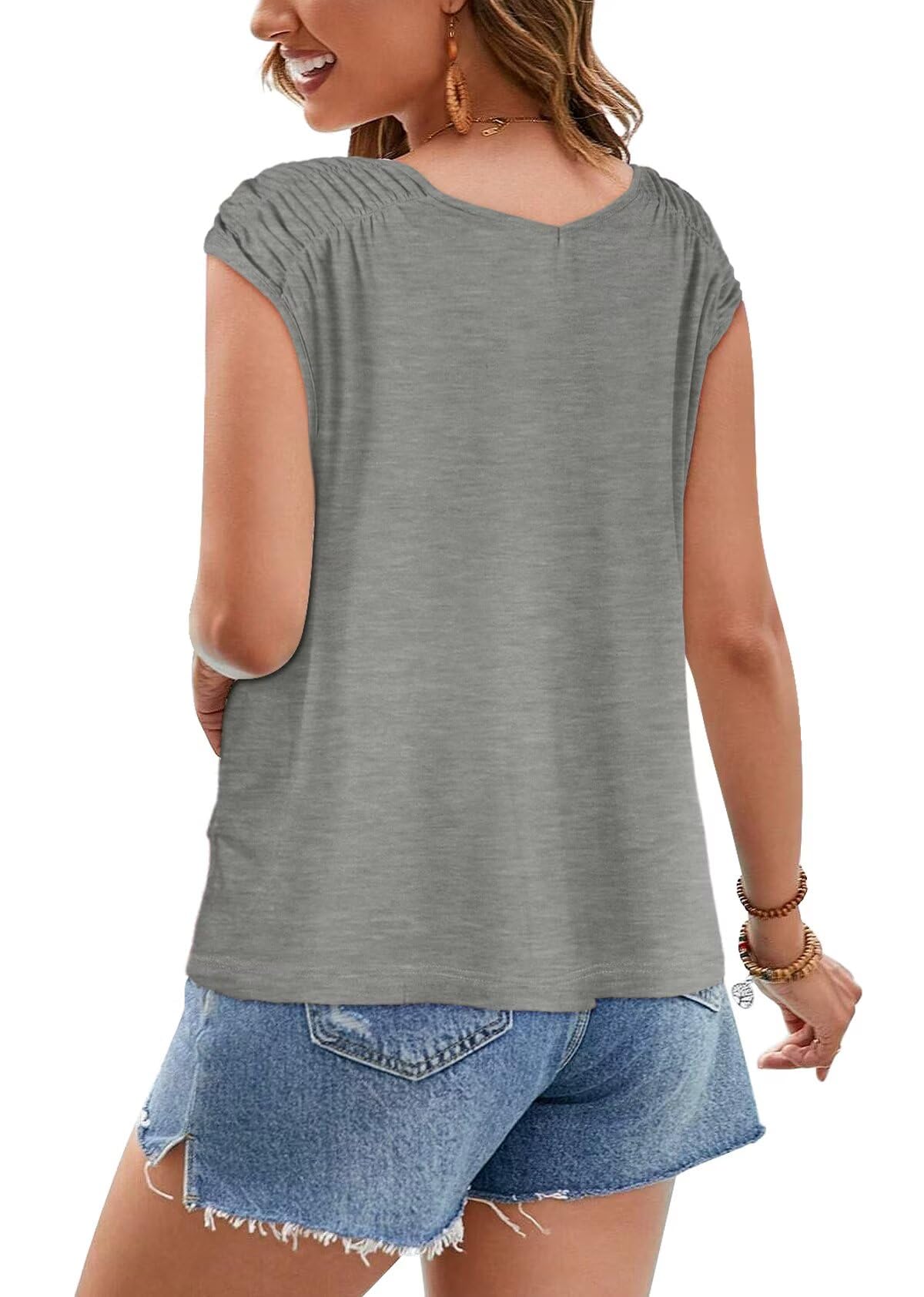 Bliwov Women's Cute Summer Short Sleeve T-Shirt - Casual V-Neck Loose Fit Flowy Top for Women | Trendy 2025 Fashion | Perfect for Beach Outings, Weekend Wear & Summer Vacation