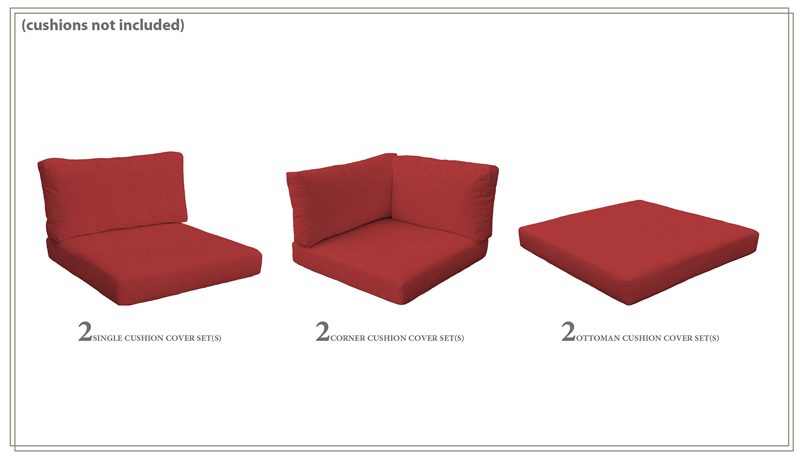 TK Classics Terracotta Cover Set for MONACO-07b Chair - Replacement Slipcovers (Cushions Not Included) - Perfect for Outdoor Patio Furniture, Dining Chairs, and Living Room Decor