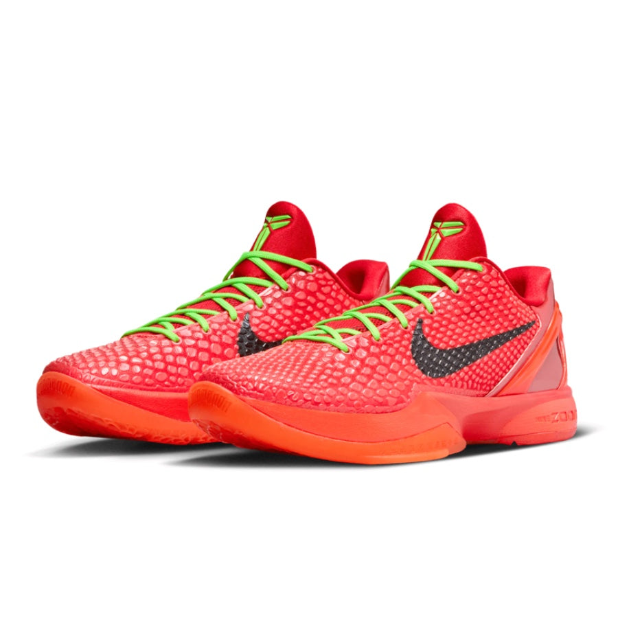 Nike Kobe 6 Protro Reverse Grinch Basketball Shoes - Bright Crimson, Black & Electric Green - High-Performance Court Sneakers for Men's Basketball Games & Training
