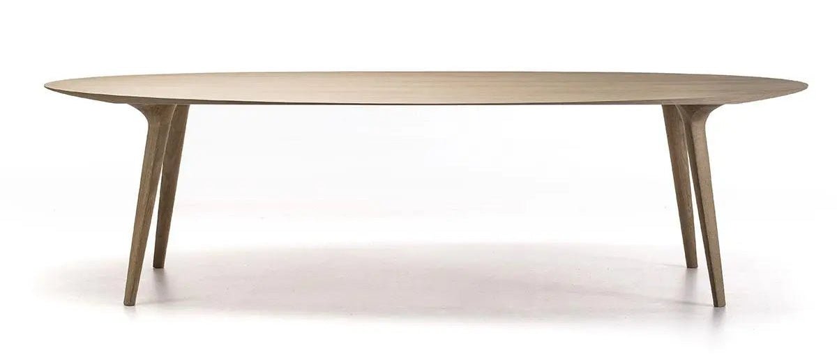 Bross Ademar Oval Dining Table - Modern Wooden Kitchen Table for 6, Perfect for Family Dinners & Entertaining Guests
