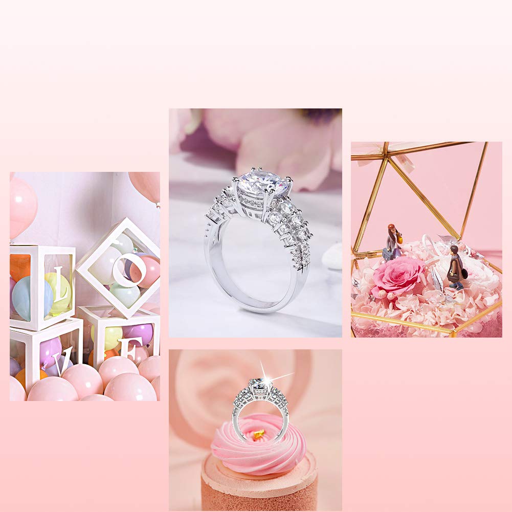 Jeulia 925 Sterling Silver Wedding & Engagement Rings for Women - 4.75ct Main Stone + 2.59ct Side Stones Bridal Set, Anniversary Promise Ring | Perfect for Proposals, Weddings, Anniversaries & Special Occasions