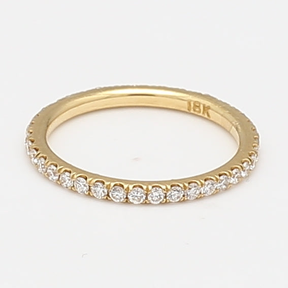 0.39 Carat Round Brilliant G SI1 Diamond 18K Yellow Gold Eternity Band Ring for Women - Perfect for Wedding, Anniversary & Special Occasion Gifts