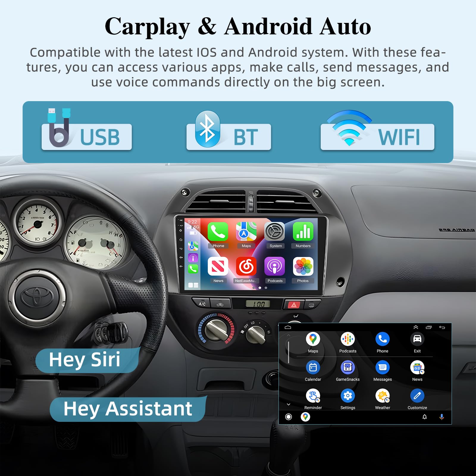 2+64GB Android 13 Car Stereo for Toyota RAV4 2001-2006 | 9