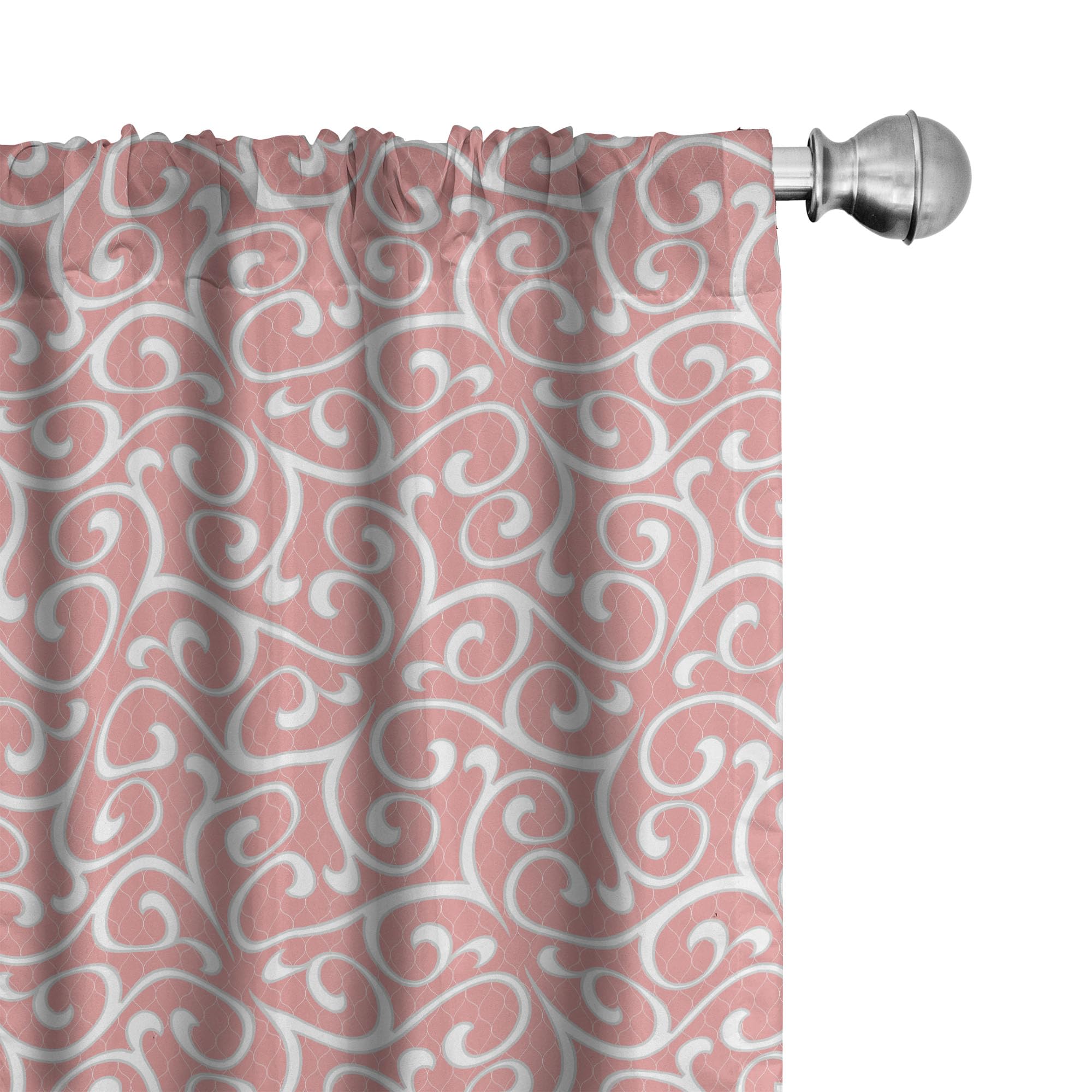 Ambesonne Renaissance Curtains - Soft Pastel Classic Swirls & Rococo Royal Shabby Revival Print, 2 Panel Window Treatments (28