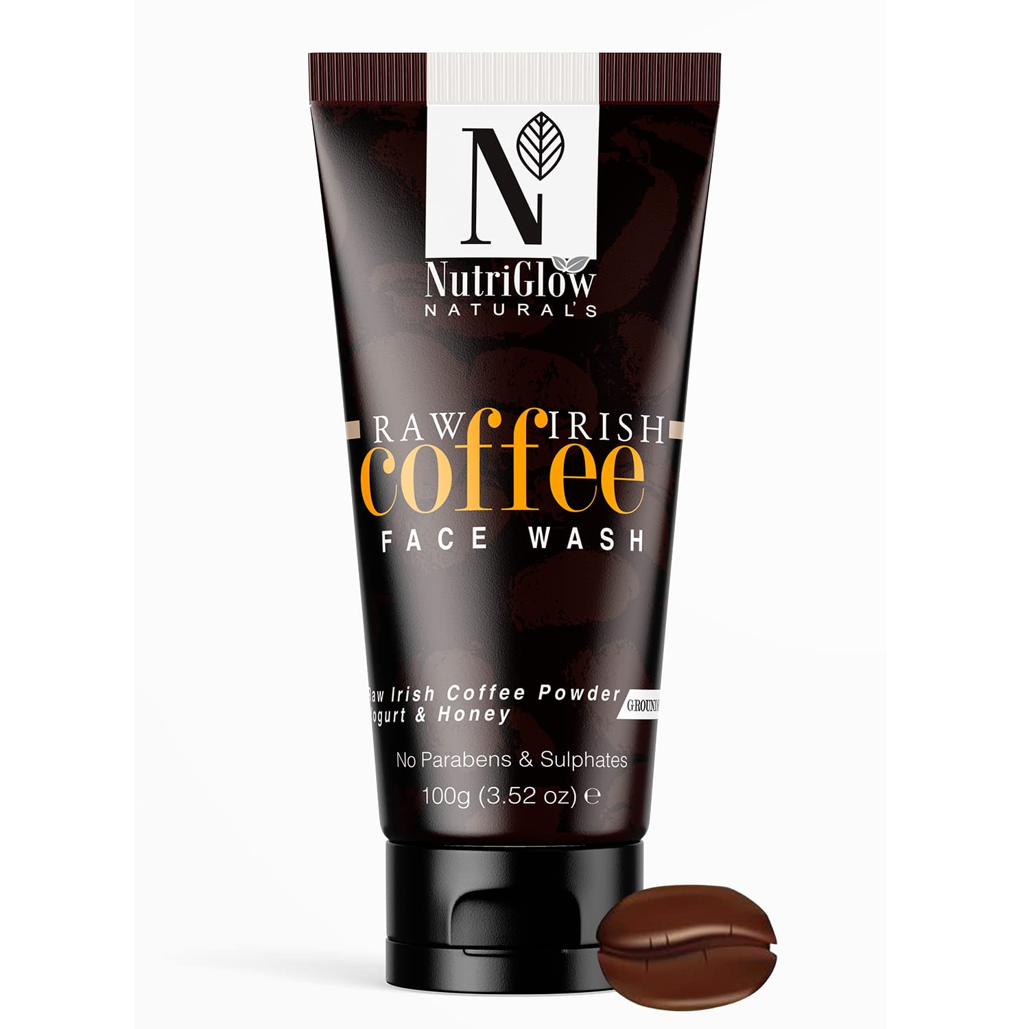 NutriGlow Natural Coffee Face Cleanser with Yogurt & Honey - Deep Cleansing Blackhead Remover & Exfoliating Face Wash for Acne Prone Skin (100g) | Gentle Daily Skincare for Women & Men | Perfect for Morning & Night Routine