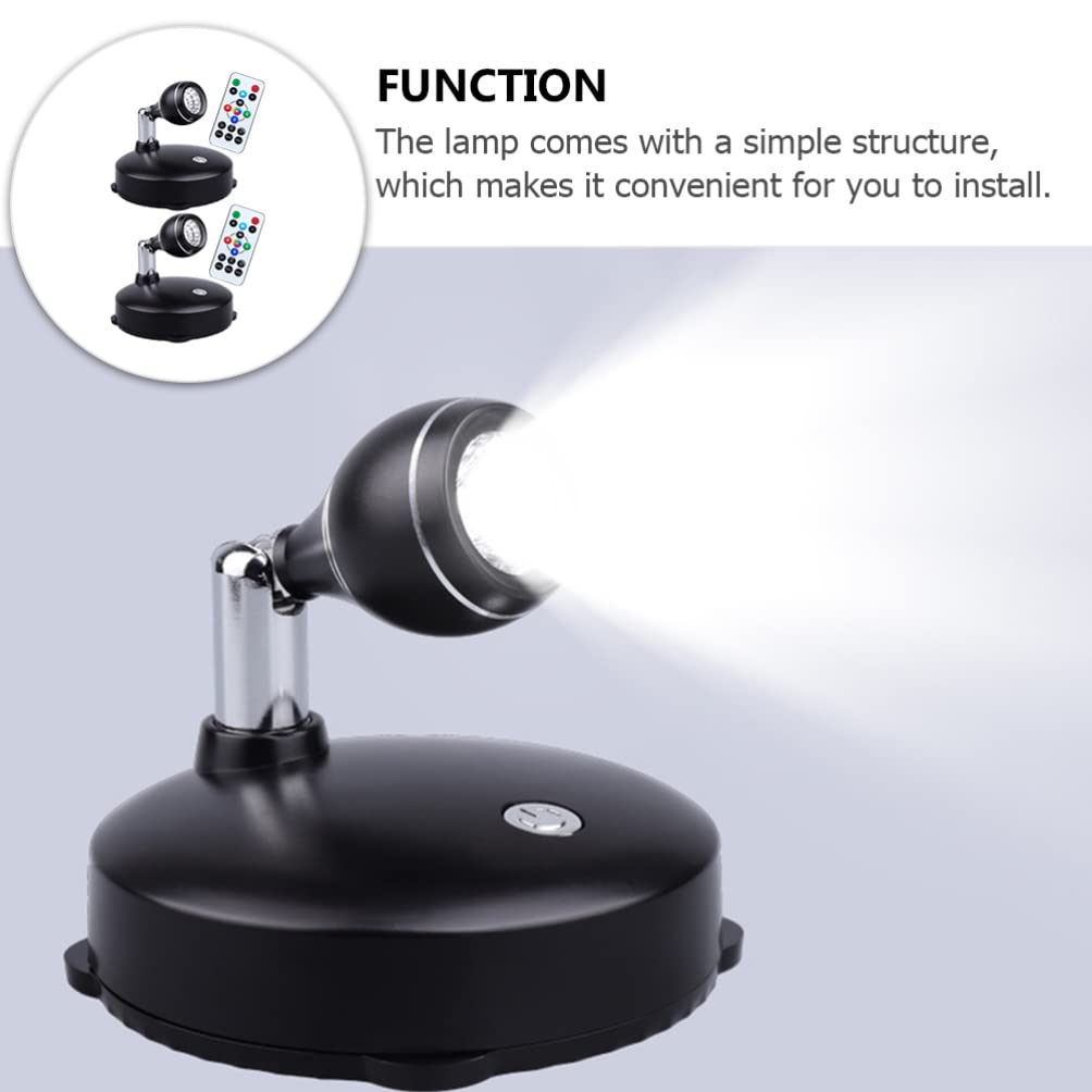 Uonlytech Rechargeable Wireless Spotlight - Battery Operated Rotating Accent Light for Paintings, Pictures & Wall Decor (Black) - Indoor/Outdoor Use for Home, Gallery & Event Lighting