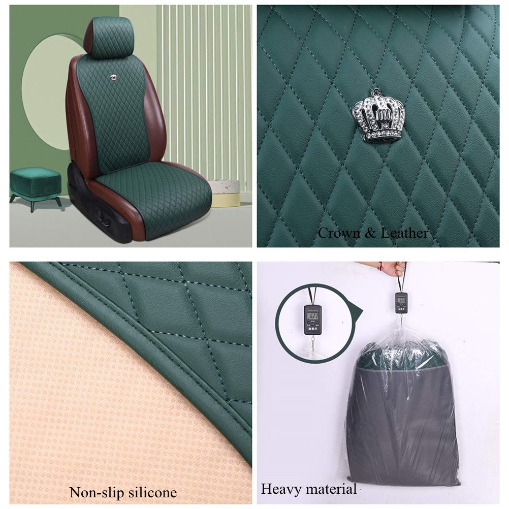 Premium Red Rain Universal Leather Car Seat Covers - 11-Piece Set (Army Green) for Cars, Trucks & SUVs | 2/3 Seat Protection | Durable & Stylish for Daily Commute, Road Trips & Off-Road Adventures