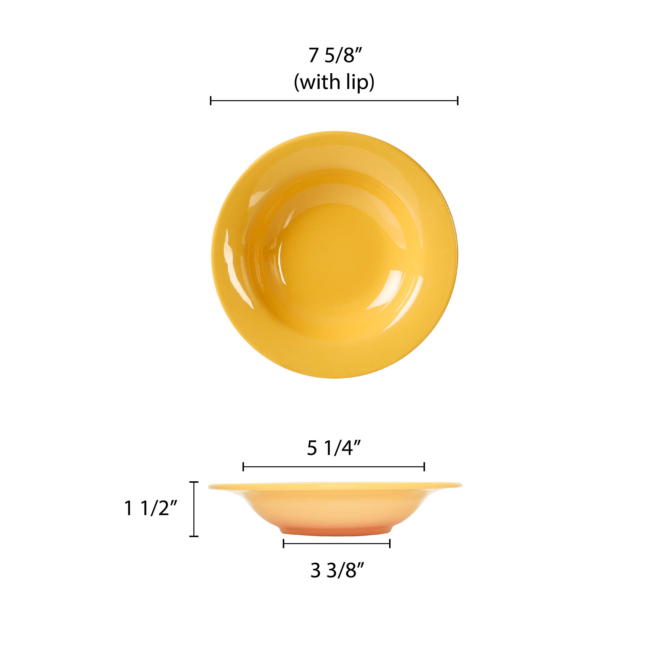 Thunder Group Yellow Melamine Salad Bowl Set - 8 oz, 7 3/4
