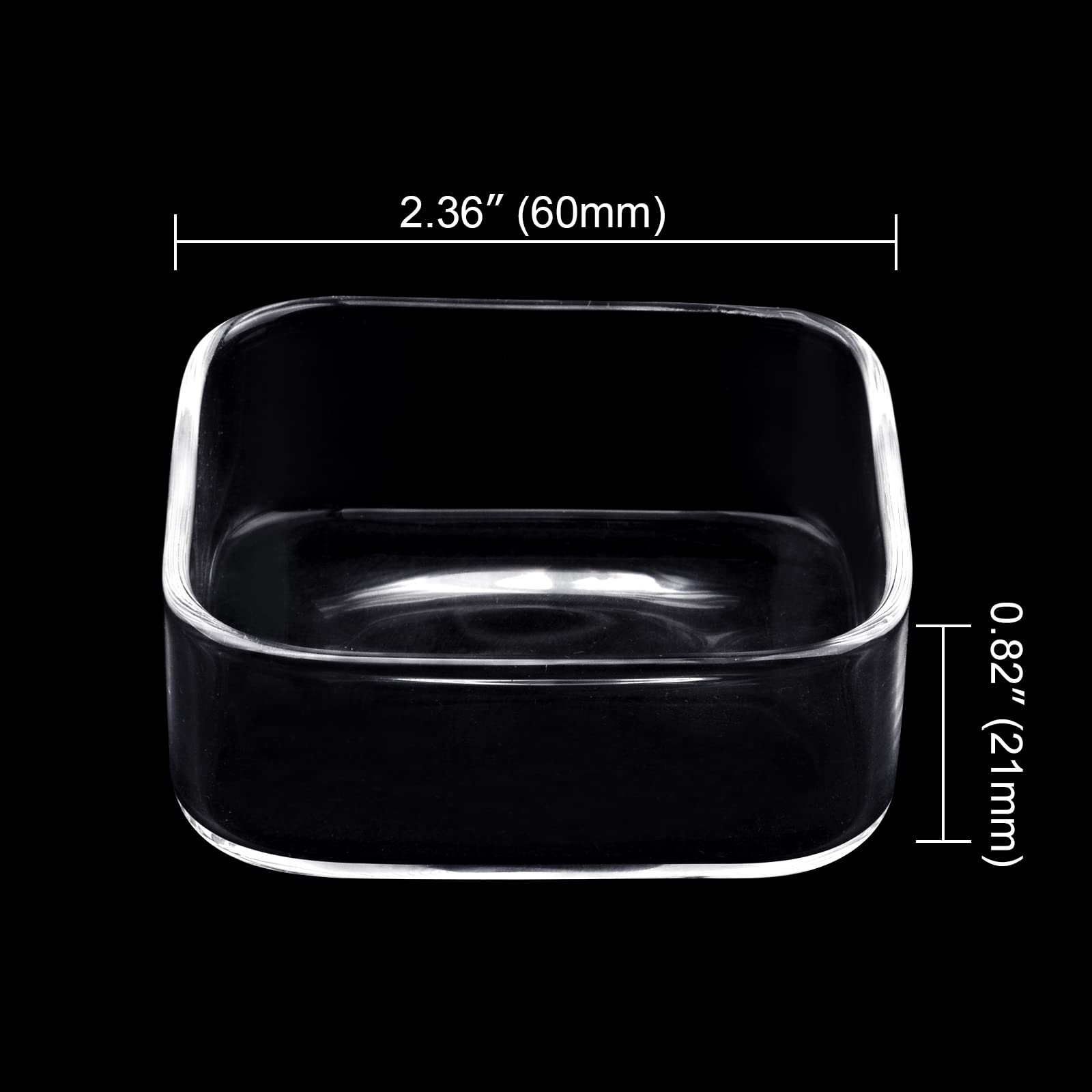 WEAVERBIRD Glass Shrimp Feeder Dish - Clear Square Fish Tank Bowl for Aquarium Feeding
