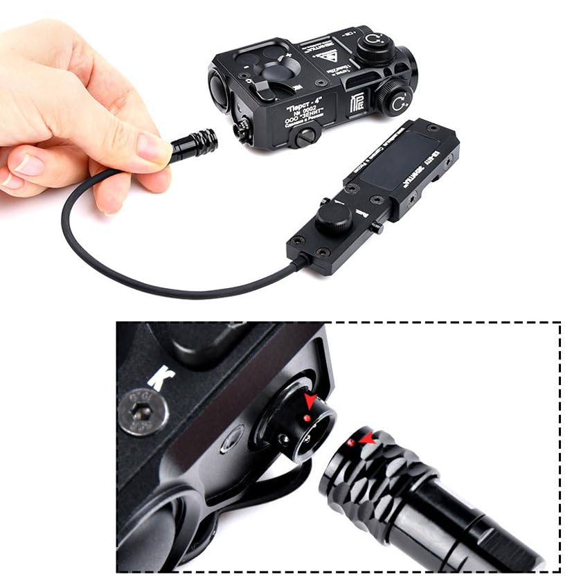 PT-4 Metal Box Laser Sight with IR & Red/Green/Blue Laser | 4-Level Brightness Adjustment | Pressure Switch Included | Fits 20mm Picatinny Rail | Perfect for Tactical Shooting, Hunting & Airsoft