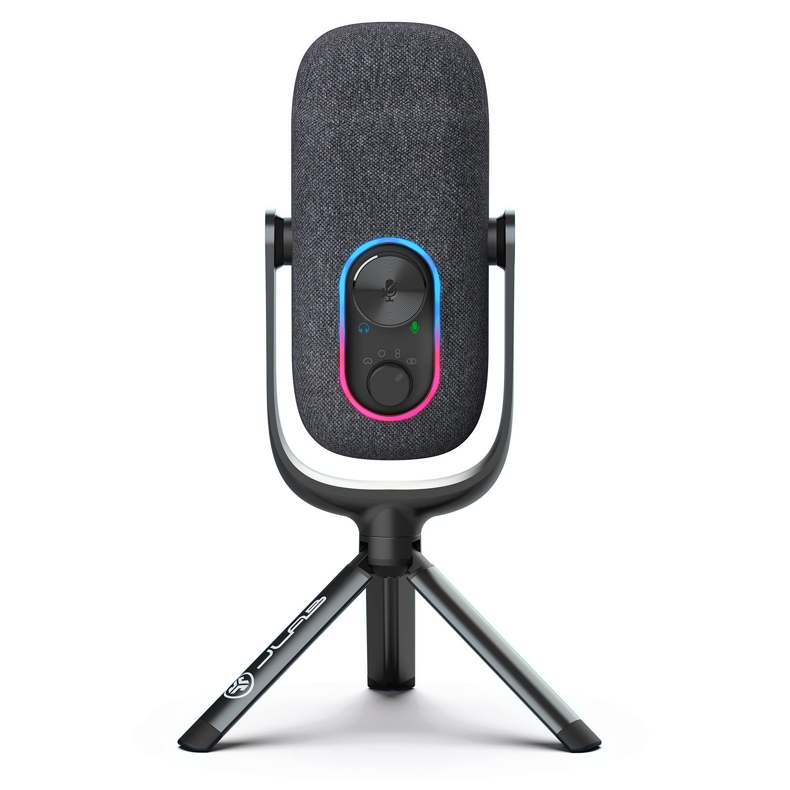 JLab Epic Talk USB Gaming Streaming Microphone - White | USB-C Output | Cardioid/Omni/Stereo/Bi-Directional Modes | 192kHz Sample Rate | Volume & Gain Control | Quick Mute | 3.5mm AUX | Plug & Play | Perfect for Twitch, Discord, Podcasting & Home Studio Recording