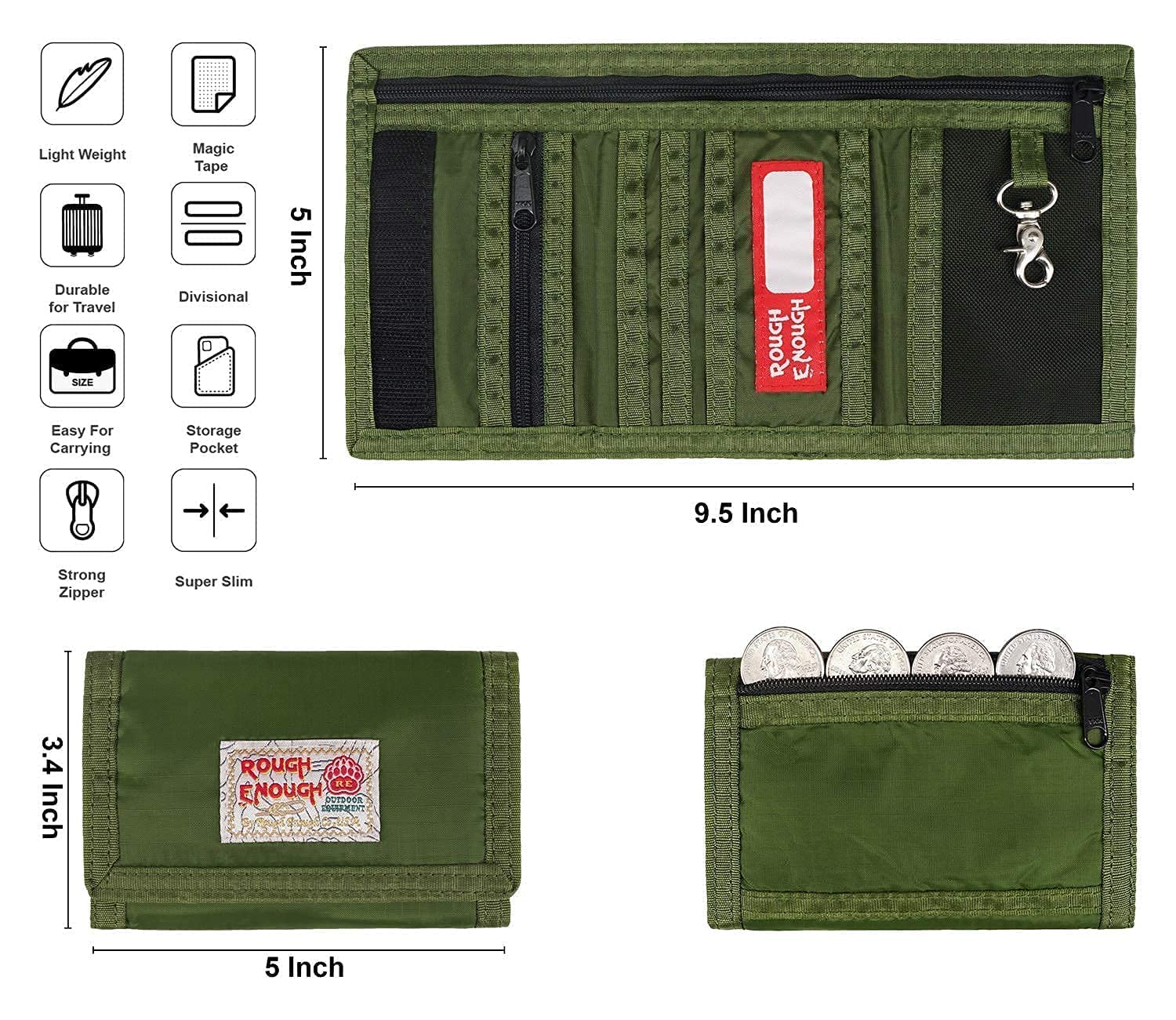 Preppy Teens Wallet with Lanyard Keychain - Durable Gift for Boys & Girls - School & Travel Use