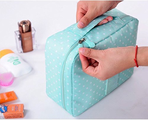 Delavala Travel Cosmetic Bag for Women - Waterproof Makeup Organizer Pouch with Washable Interior - Perfect for Airplane Carry-on, Gym Essentials & Toiletry Storage