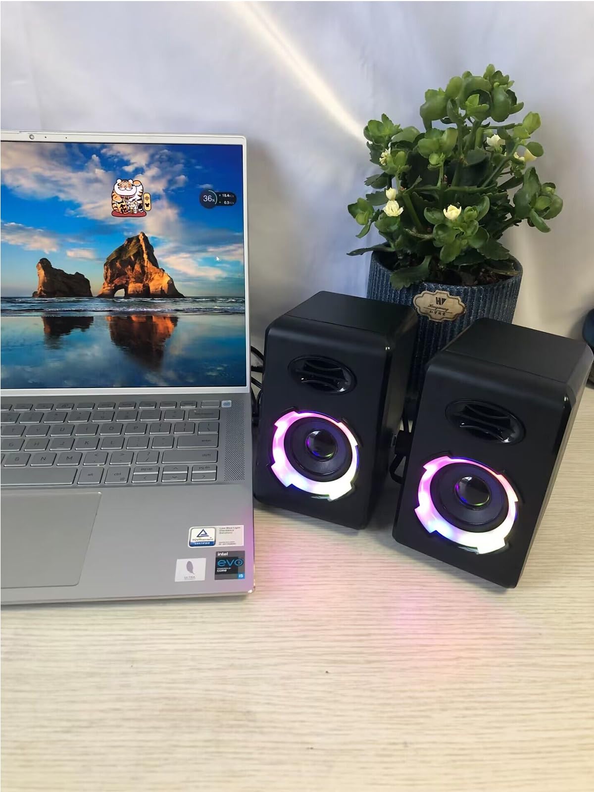 OROW RGB Gaming Computer Speakers with 6 Color Light Modes - USB Powered PC Speakers, Bluetooth 5.0 & 3.5mm AUX Connectivity for Desktop, Laptop, Monitor - Perfect for Gaming Setup, Home Office, and Entertainment (Black)