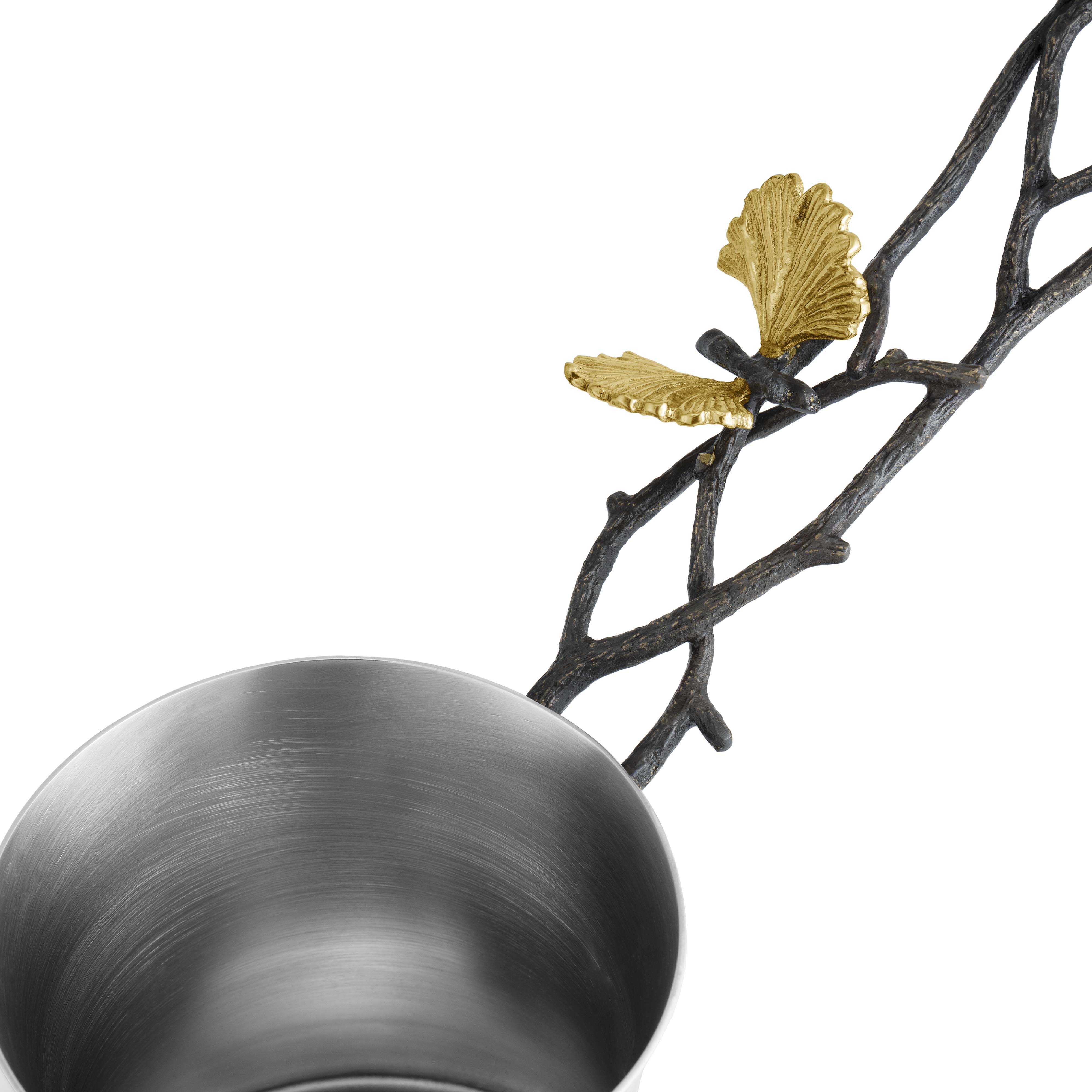 Elegant Butterfly Ginkgo Leaf Design Coffee Pot with Spoon - Perfect for Home Brewing, Tea Time & Gift Giving