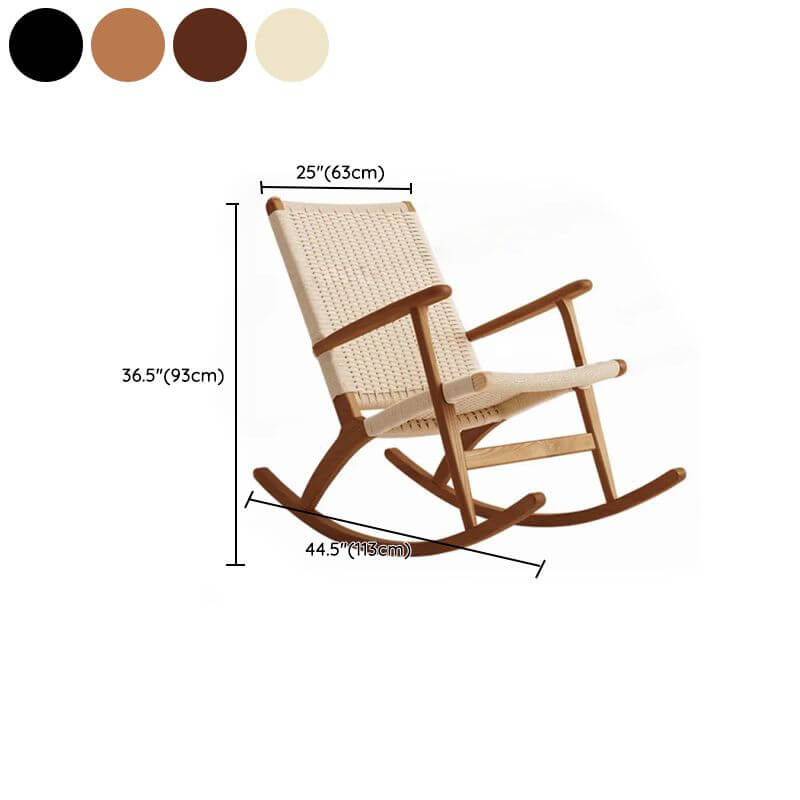 Comfortable Wooden Front Porch Rocking Chair with High Back Support - Perfect for Relaxing on Your Patio, Deck, or Garden