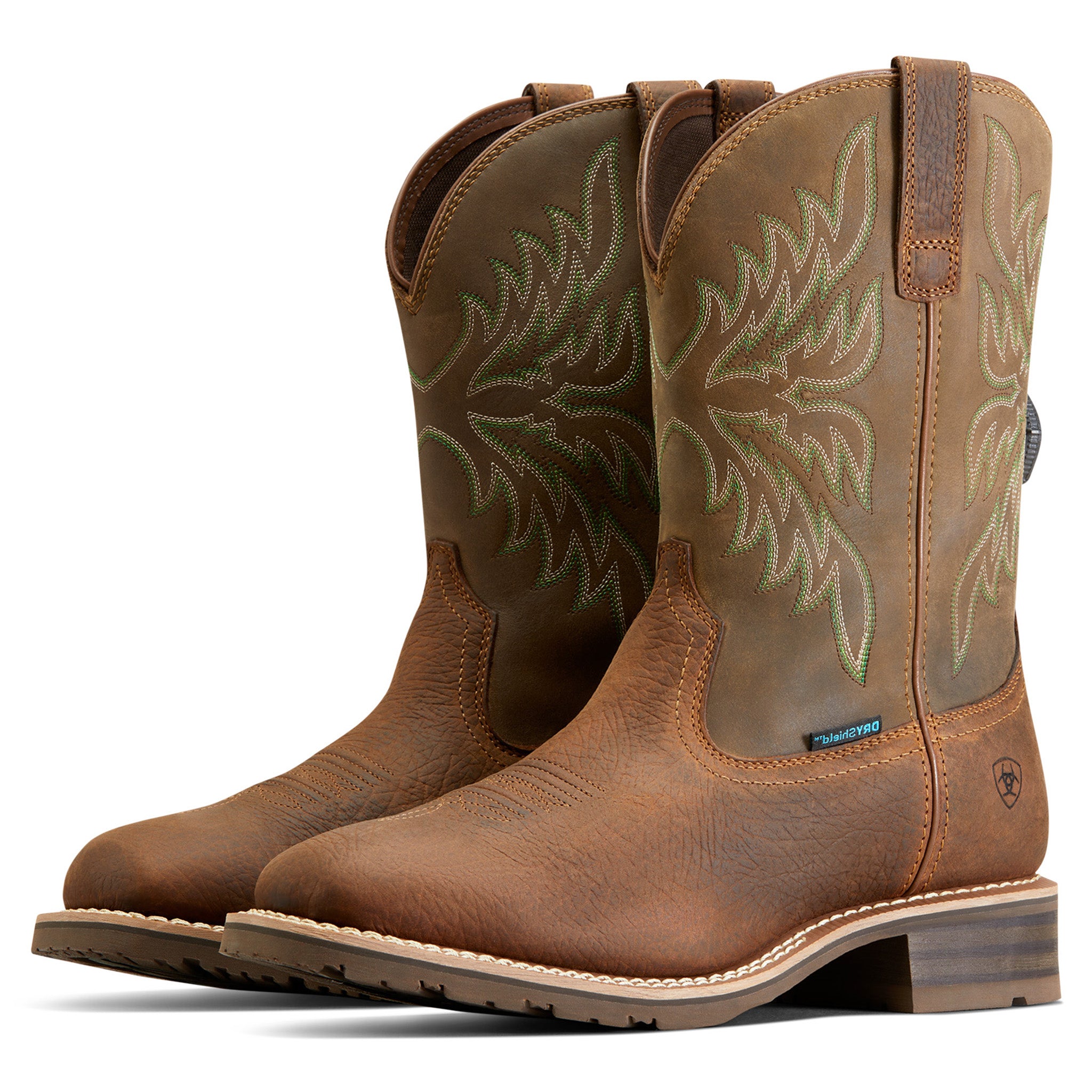 Ariat Men's Hybrid Waterproof Rancher Boots - Brown Leather Work Boots for Outdoor, Ranch & Cowboy Activities