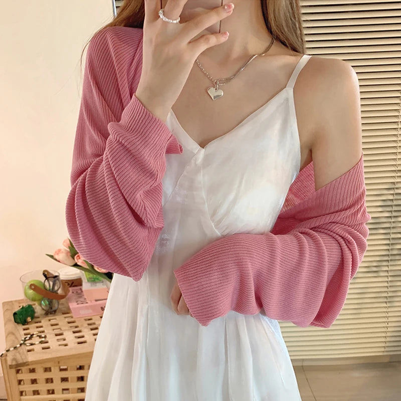 Women's UPF 50+ Sun Protection Cover-Up Cardigan - Lightweight Beach Shawl, Knit Jacket for Summer - Perfect for Swimming, Travel & Outdoor Activities