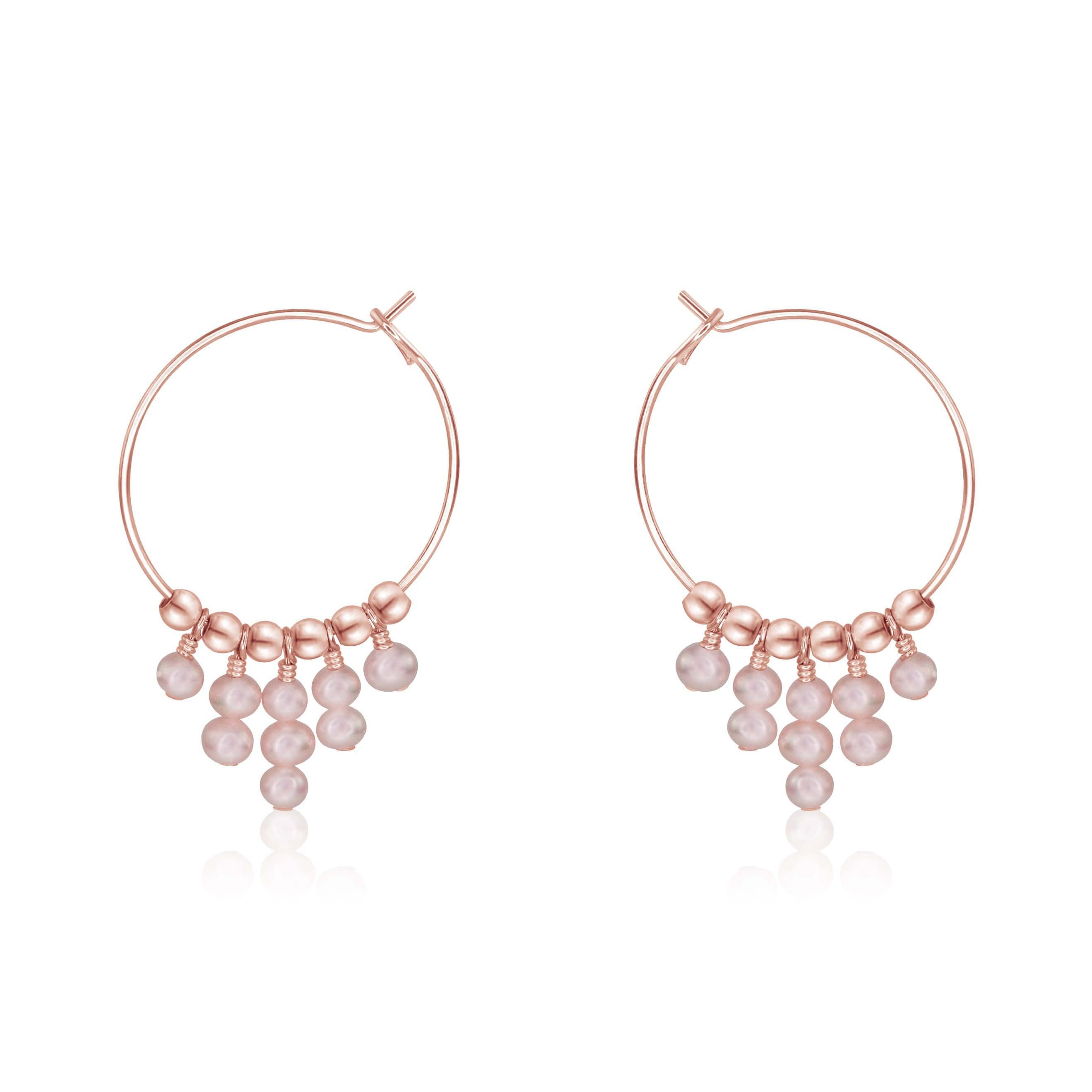 Elegant White Freshwater Pearl Hoop Earrings for Women – Perfect for Weddings, Parties & Everyday Wear